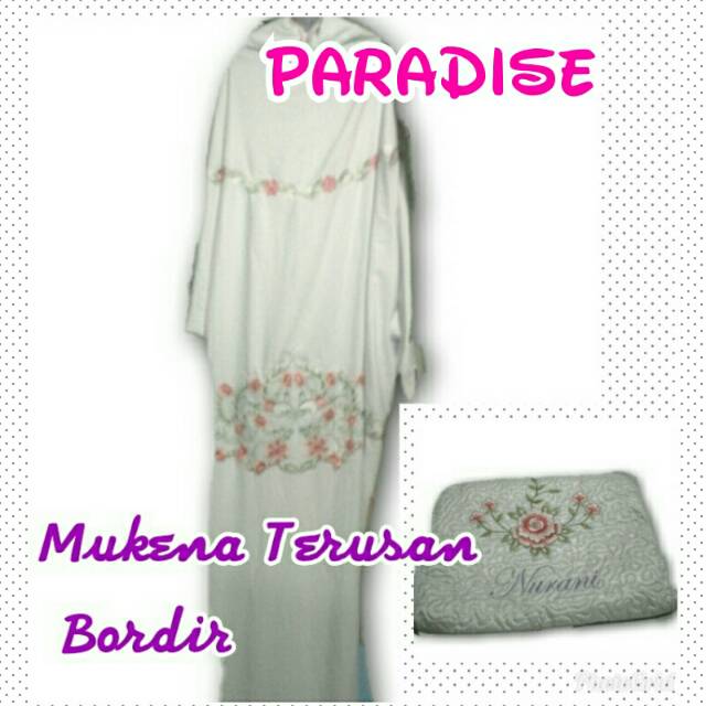 Mukena terusan putih bordir