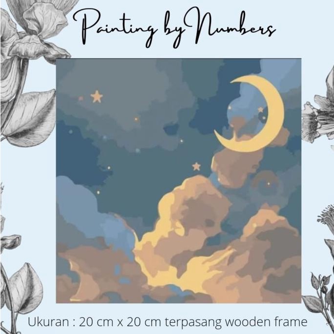 

DIY painting by number 20x20cm kerajinan tangan - MOON