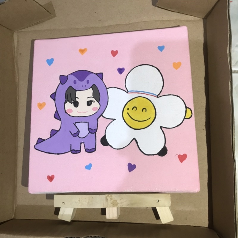 lukisan canvas NCT dino pinkfong