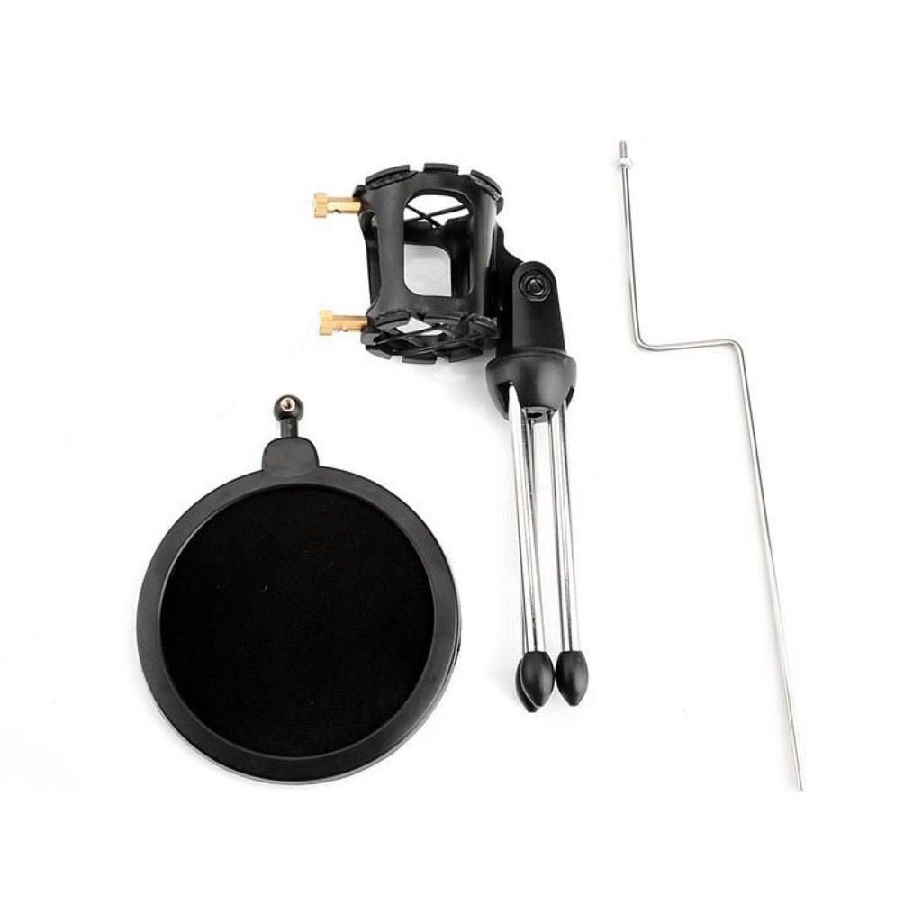 Zeepin Mini Tripod Stand Mikrofon Universal dengan Pop Filter - PS-05