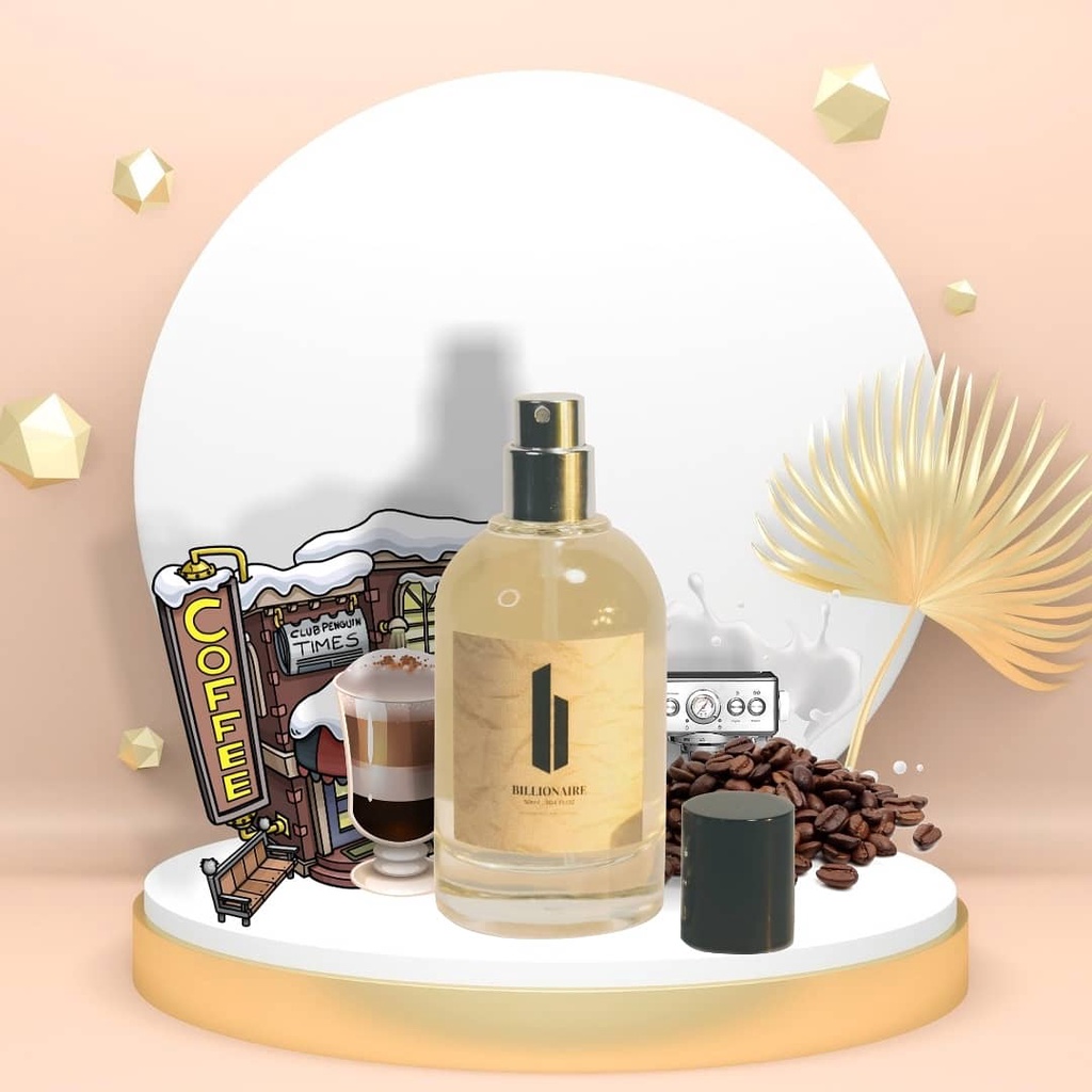 Coffee latte by BILLIONAIRE 50 ml | Eau de Perfume | Parfum Inspired Unisex Tahan Lama | Parfum Wangi Kopi