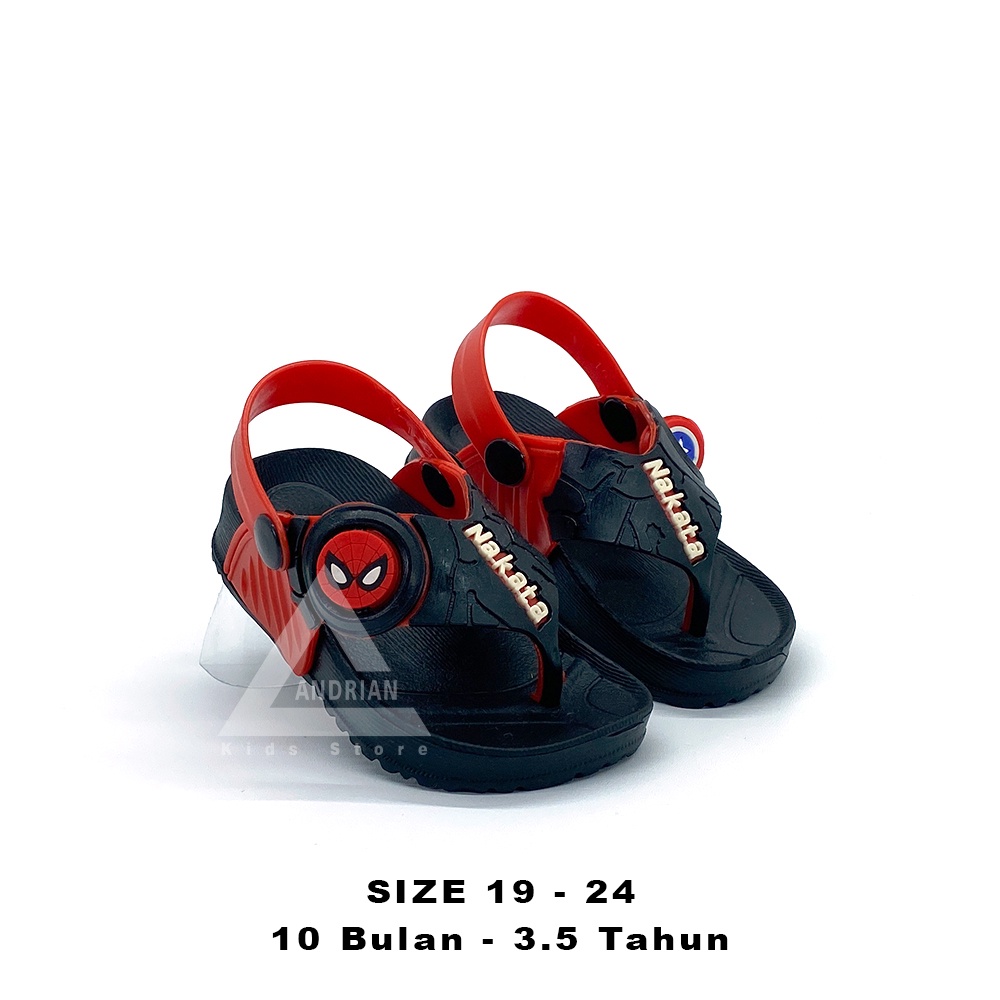 SANDAL ANAK LAKI-LAKI MODEL TERBARU TALI BELAKANG DENGAN MOTIF AVANGERS