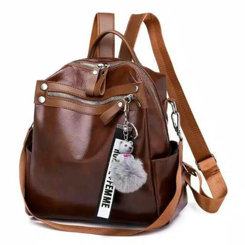 BJ72731 - BLACK/BROWN - TAS RANSEL PUNGGUNG BACKPACK PU LEATHER KULIT SINTETIS IMPORT TERLARIS TERMURAH TERBARU BAGSTORE JAKARTA TAS BATAM GT1288 CR7028 BQ2669 ZC8134 EL824 DJ2735 VC86674 LT1456 KPC8540 B134710 DC6991