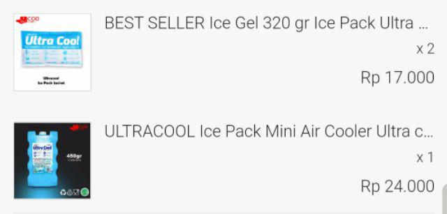 Best Seller Ice Gel 320 Gr Ice Pack Ultra Cool Sachet Pengganti Es Batu Halal & Food Grade