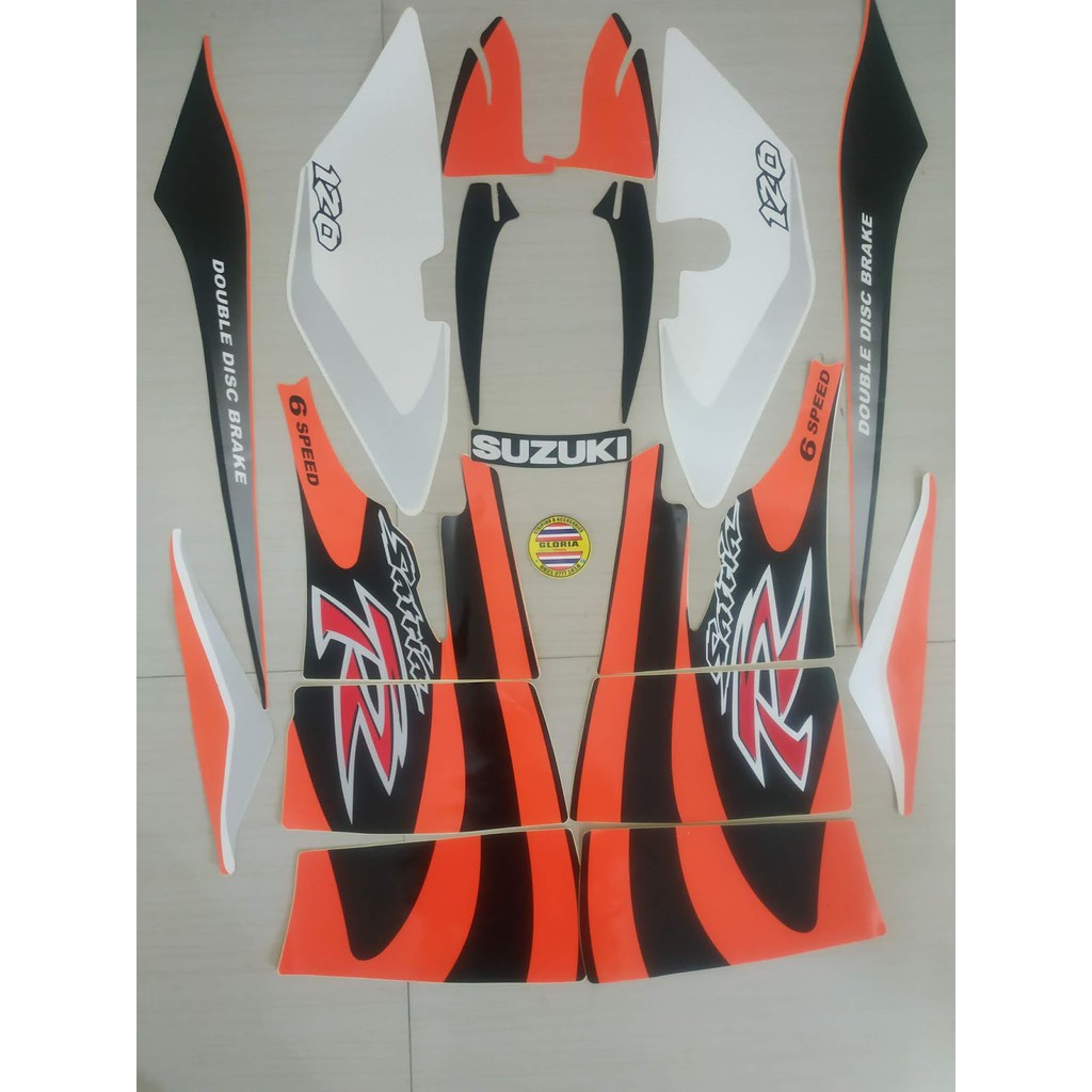 Striping List Body Satria Lumba 120 R 2 Tak - Hitam Orange