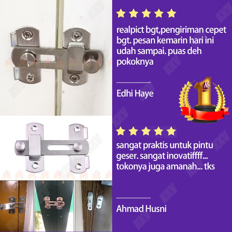 Datar Gesper Alat Keamanan Tombol Lemari Baja Tahan Karat Dorong Geser Tarik Kunci Pintu Rumah