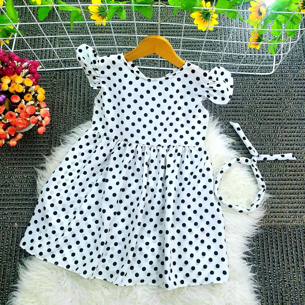 FWG - DRESS DOTTY / DRESS ANAK / DRES / DRESS ANAK MURAH / DRESS KOREA / CASUAL DRES