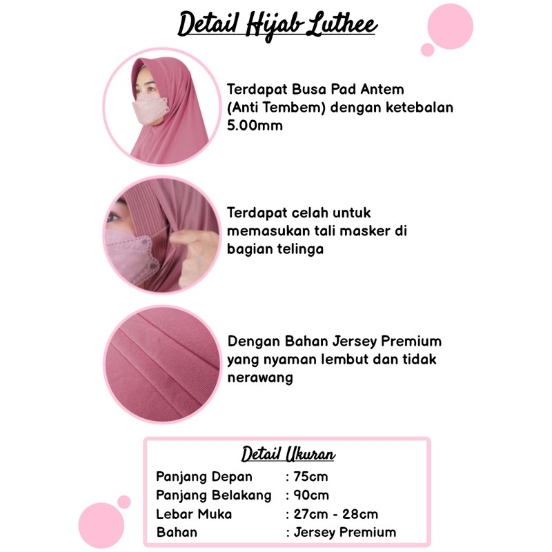 Amberly Rania Jilbab Instant Jersey Lubang Telinga Bahan Jersey Premium