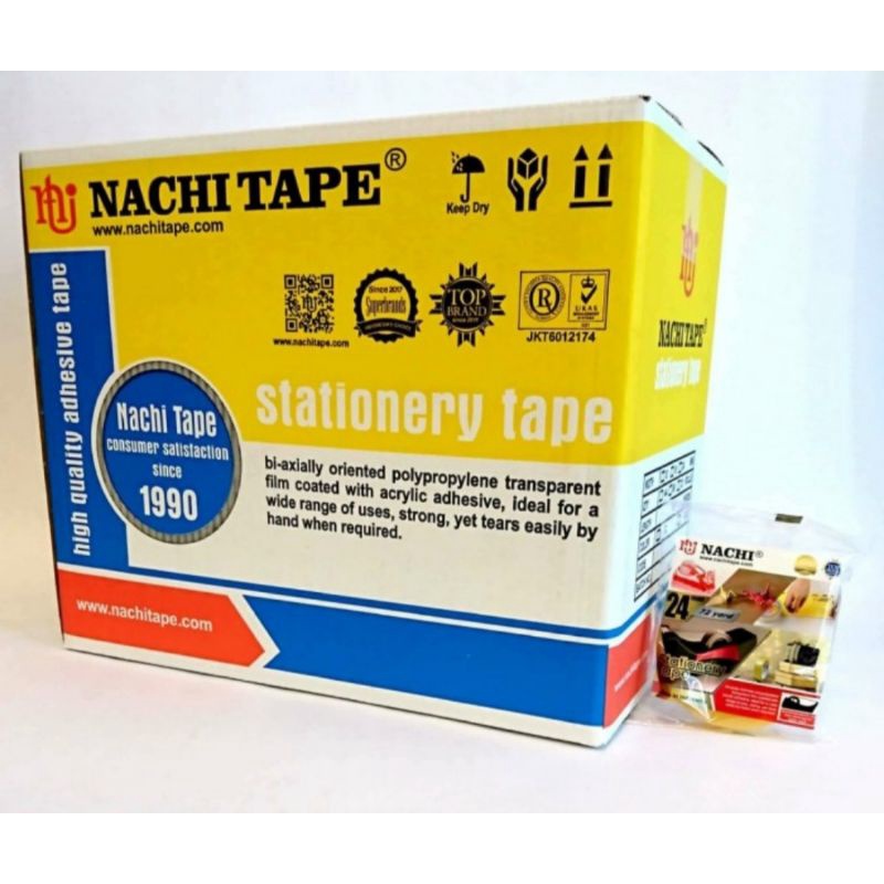 

(dus) nachi selotip stationery isolasi nachi yellow dus 24mm 1 inch x72 yard