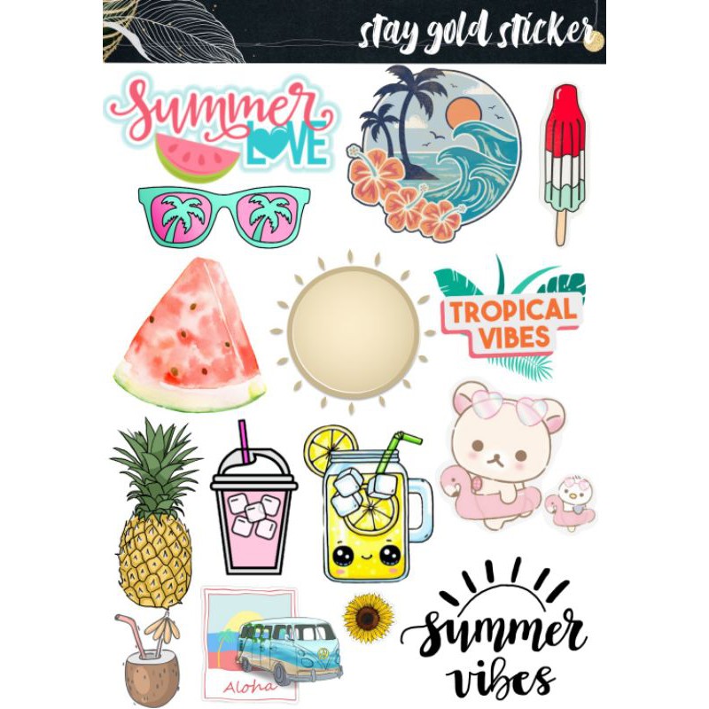 

DECO STICKER -sticker summer desain untuk scrapbook jurnal atau diary