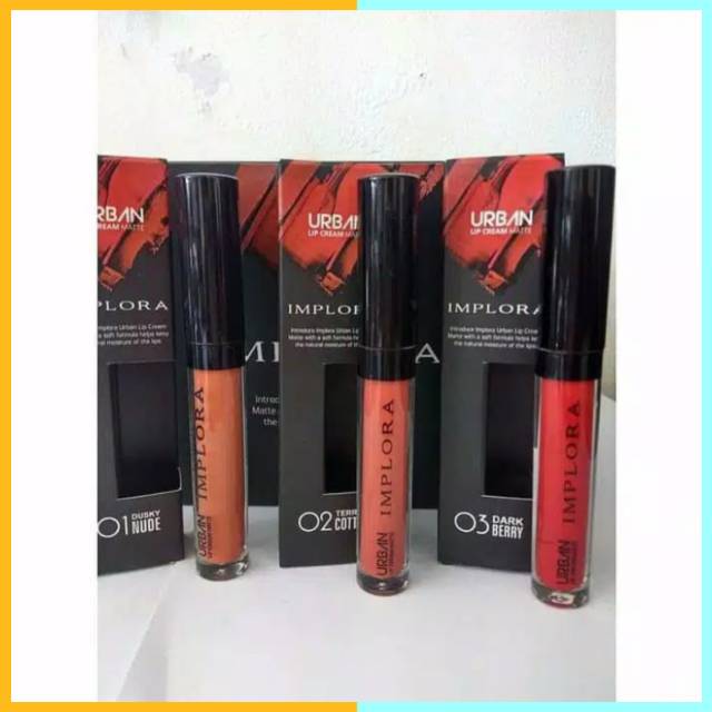 IMPLORA URBAN LIP CREAM MATTE - Lipstik , lip tint , lipbalm lip cream,liptin Original Bpom