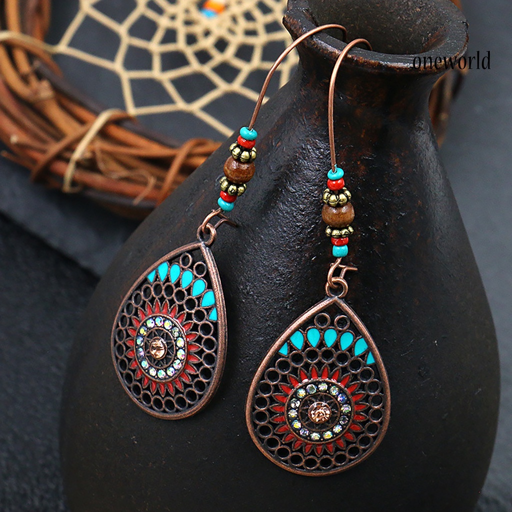 OW# Earring Retro Bohemian Vintage Ear Ring Dangle Eardrop for Dressing Room