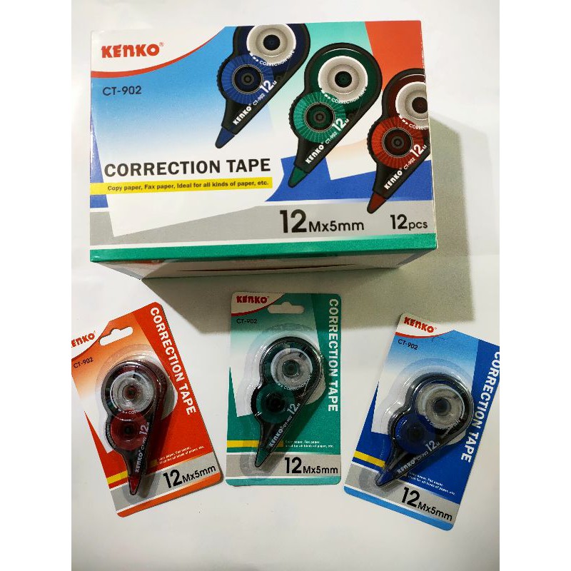 

Tipex Kertas Correction Tape Pita Koreksi Kenko CT 902 (12mx 5mm)