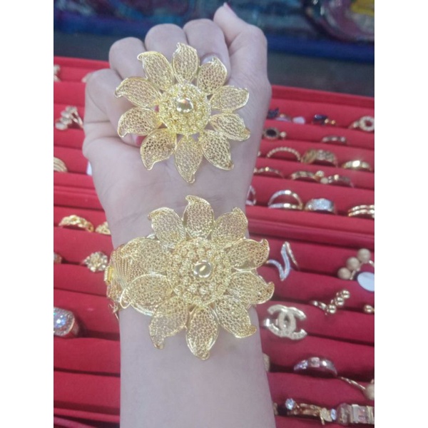 Set Gelang dan Cincin Matahari Halus Gelang mewah Gelang Matahari