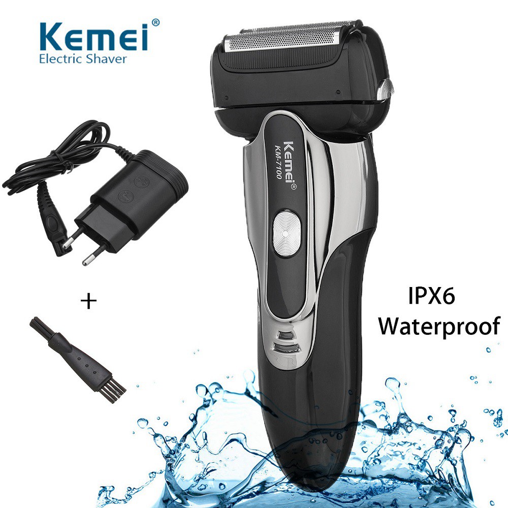 AKN88 - KEMEI KM-7100 IPX6 Waterproof Floating 3 Heads Electric Shaver Raz