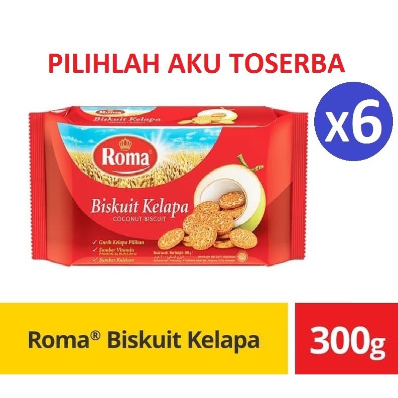 Biskuit Roma Kelapa 300 gram ( 1 PAKET ISI 6 )