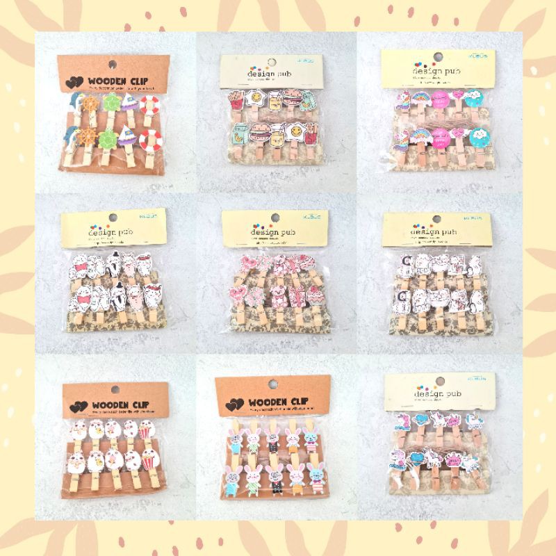 

Wooden clip karakter / penjepit kayu karakter lucu / paper clip kartun