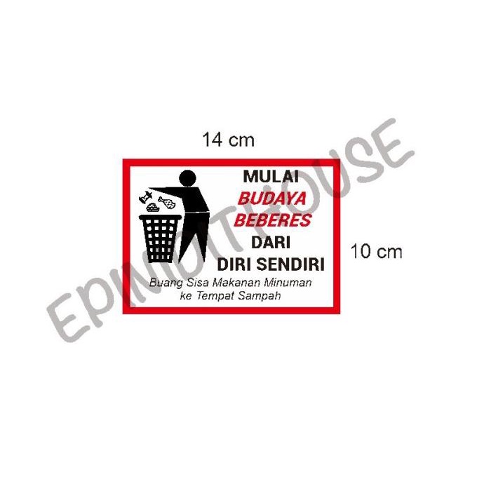 

Stiker Vinyl Budaya Beberes Sampah Makanan Restoran Food Court Cafe