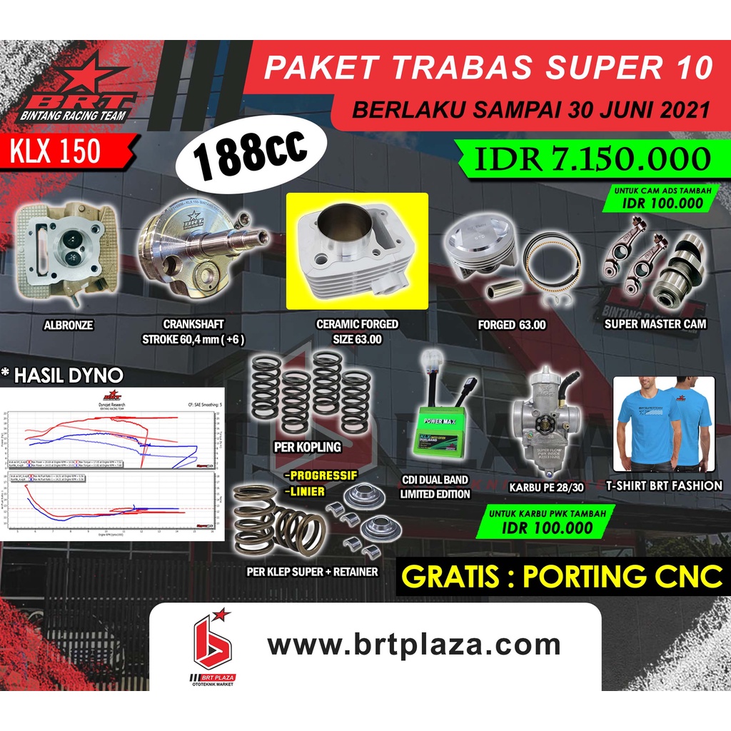 PAKET BRT KLX TRABAS SUPER 10