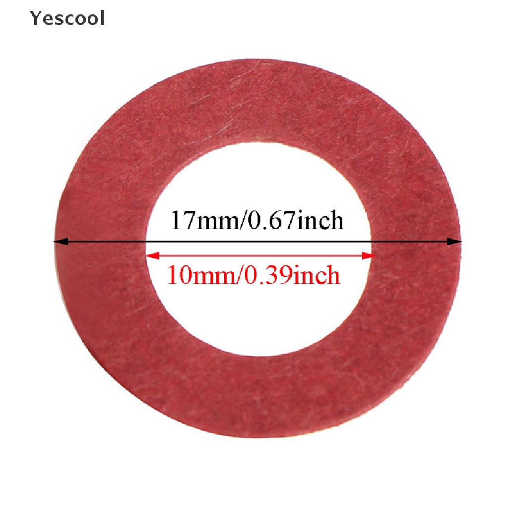 Yescool 200pcs ring Kertas Isolasi Panas 18650 Warna Merah