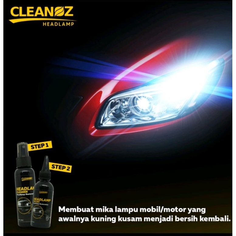 Pembersih Poles Lampu Mobil Paling Ampuh Headlight Restorer Cleanoz Headlamp Pembersih Mika Kaca Lam