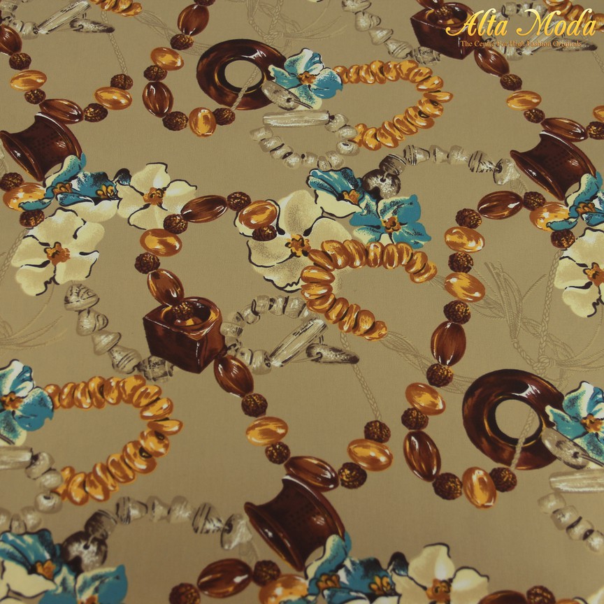 

Alta Moda Katun Motif Coklat Muda Motif Kalung Gold (1M)