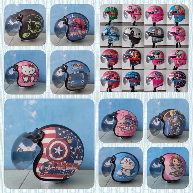 Helm Bogo Anak Karakter Kartun Untuk Usia 4-7Th