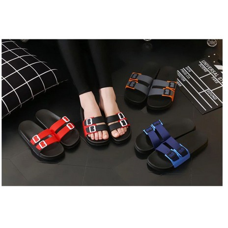 Sandal slip Flip Plop Karet Wanita Terbaru Gesper 2