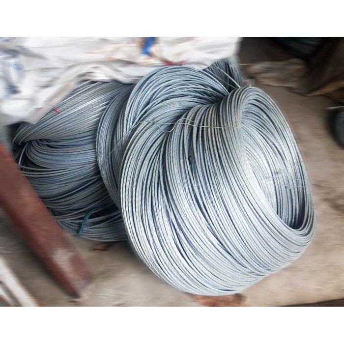 Kawat Seling 4 4mm Tali Seling Galvanized Steel Wire Rope 4mm (Meteran)