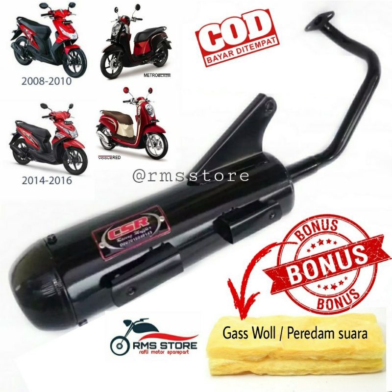 Knalpot bobokan racing CSR Honda beat karbu / beat fi  / beat esp dll