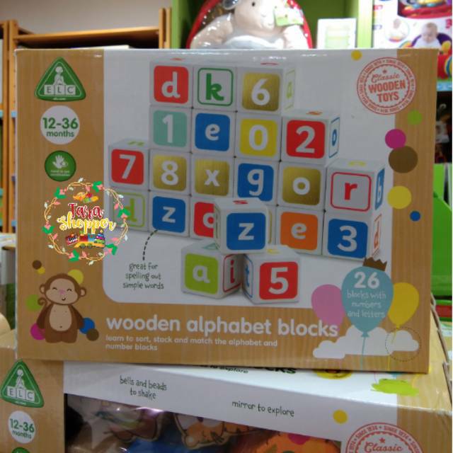 ELC Wooden Alphabet Blocks Early Learning Centre 12-36 months baby wooden blocks 