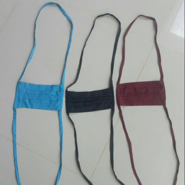 Masker Kain Hijau Warna Warni Random