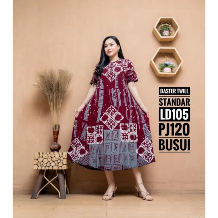 daster twill abstrak bahan tebal motif batik abstrak ld 105 daster busui pakaian wanita ibu hamil