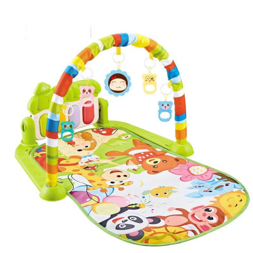 BABY GYM musical set musik bayi playmat matras mainan piano berkarakter dan rattles lucu MURAH mainan anak mainan bayi kado hadiah