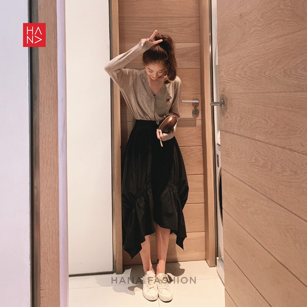 HanaFashion - Rexy Midi Skirt Rok Wanita Korean Look - SK034-3