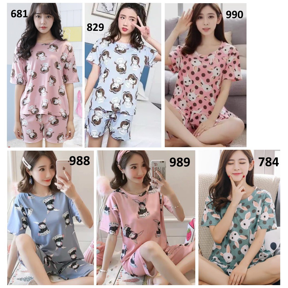 Baju Tidur Lengan Pendek Celana Pendek - Baju Tidur Wanita Remaja