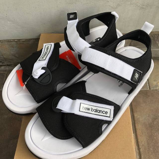 Sandal Sendal New Balance SLIDE Black White High Premium Original