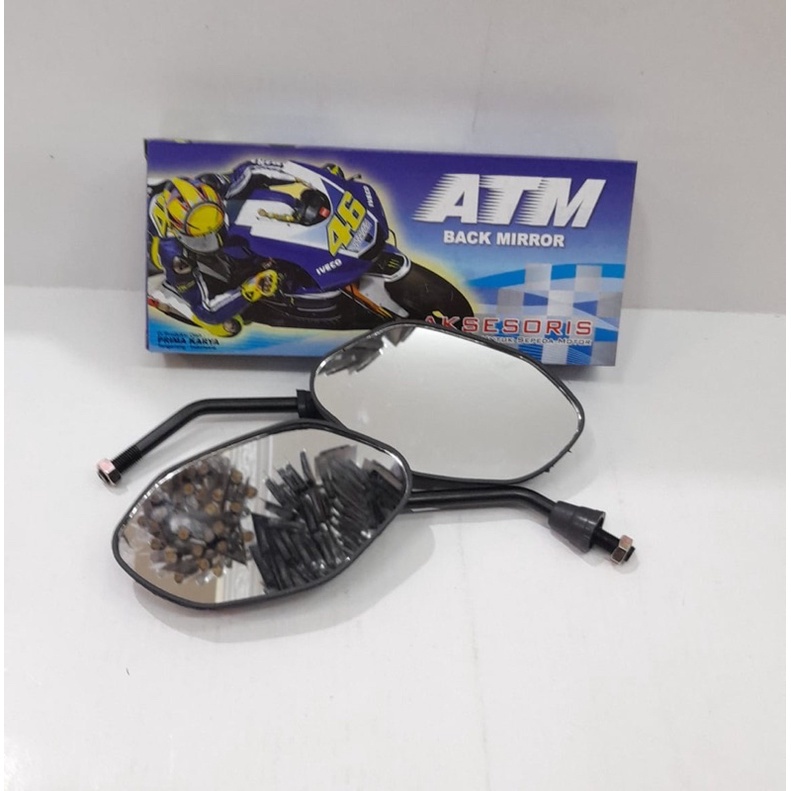 SPION SEPASANG ATM SET KIRI KANAN HONDA BEAT FI ESP KARBU VARIO BLACK MIRROR TERMURAH