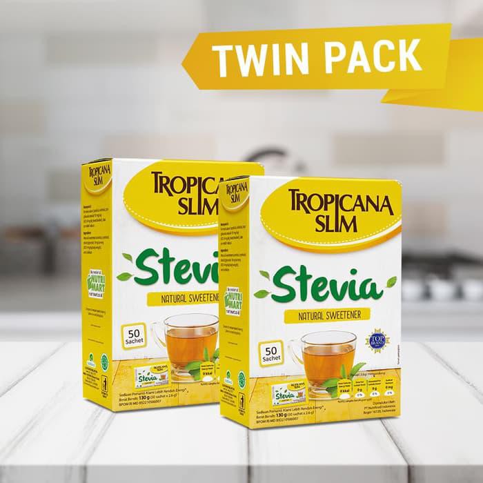 

Twin Pack (2 Pcs) - Tropicana Slim Stevia 50 Sachet BERKUALITAS