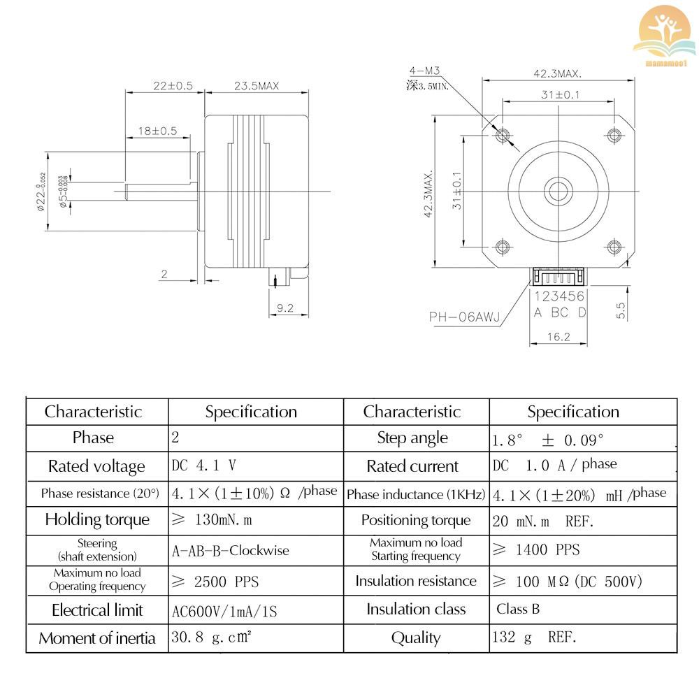 Motor Printer 3d Aibecy 17hs4023 Step Dengan Kabel 100cm 4lead