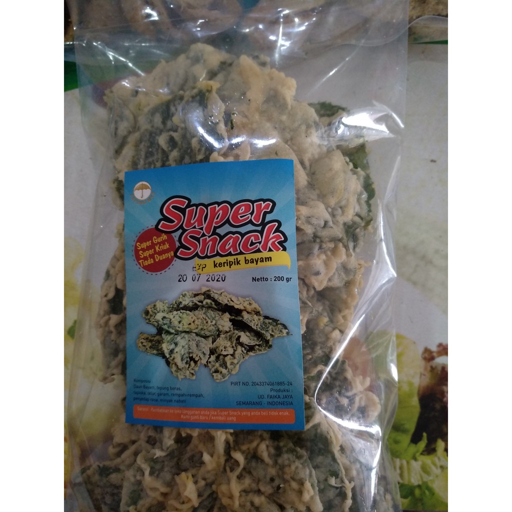 

Kripik bayam super snack