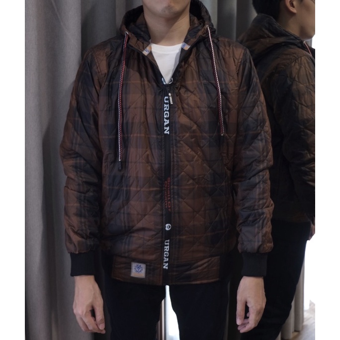 [CLEARANCE SALE] Jaket Hoodie Kupluk Coklat Tembaga Puff Brown Jacket