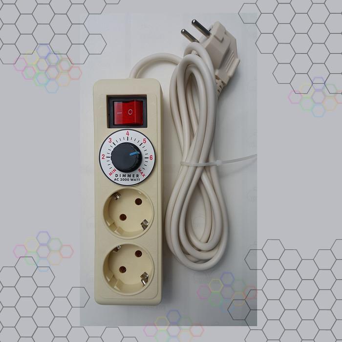 Terbaik Dimmer 2000W Pengatur Kecepatan Gerinda Stop Kontak 2 Lubang Kabel 3M Sale