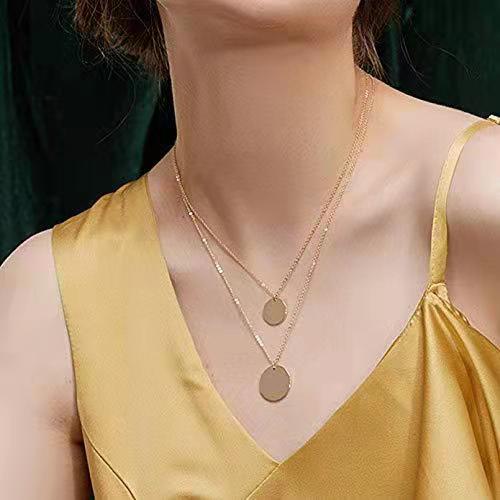 Kalung Rantai Liontin Bulat Polos Necklace Gaya Korea - Kalung Rantai Liontin