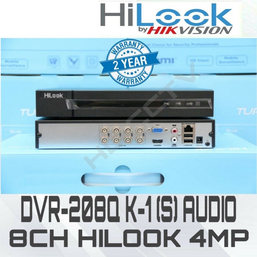 DVR HILOOK by HIKVISION 4MP 8 CHANNEL 208Q-M1(s) SUPPORT AUDIO