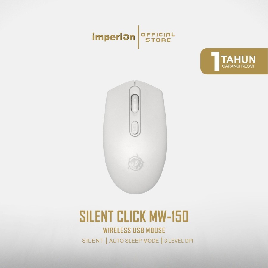 Mouse Wireless Imperion MW150 Silent Click Kualitas Excellent Original - Hitam