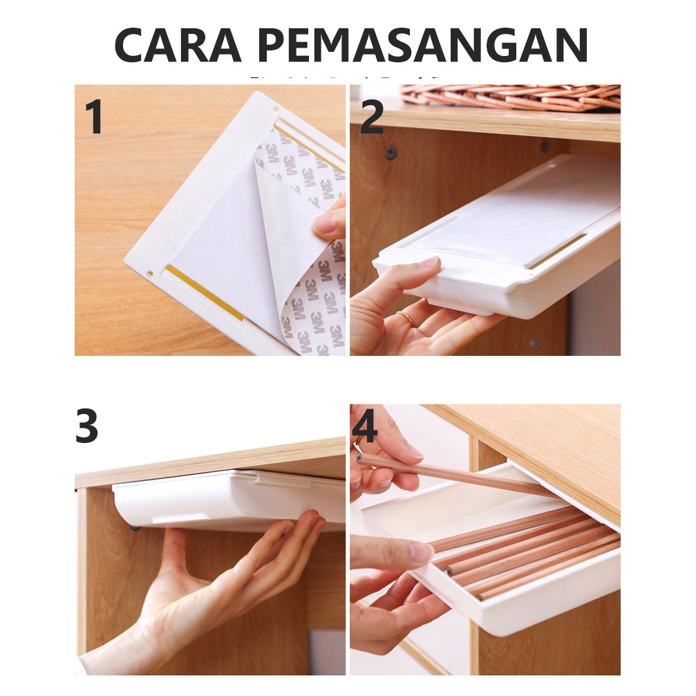 Laci Mini Portable Tempat Penyimpanan Serbaguna Laci Bawah Meja