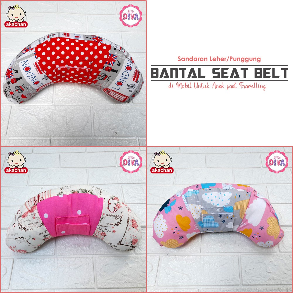 Bantal Seat Belt - Seatbelt Pillow ANAK Penyangga Leher &amp; Punggung Travelling Akachan