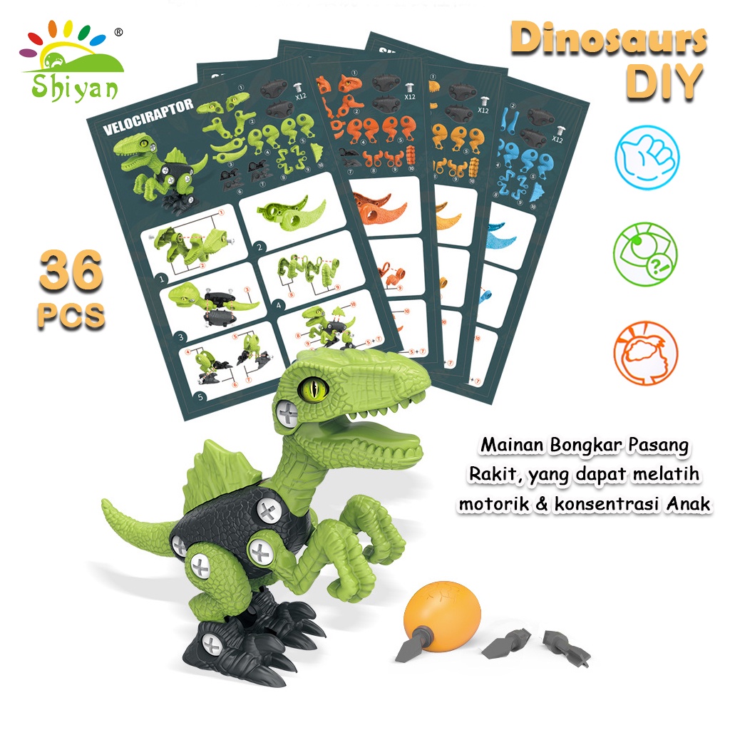 Mainan Edukasi Anak Rakit DIY Dino Dinosaurus Disassembly Assembly