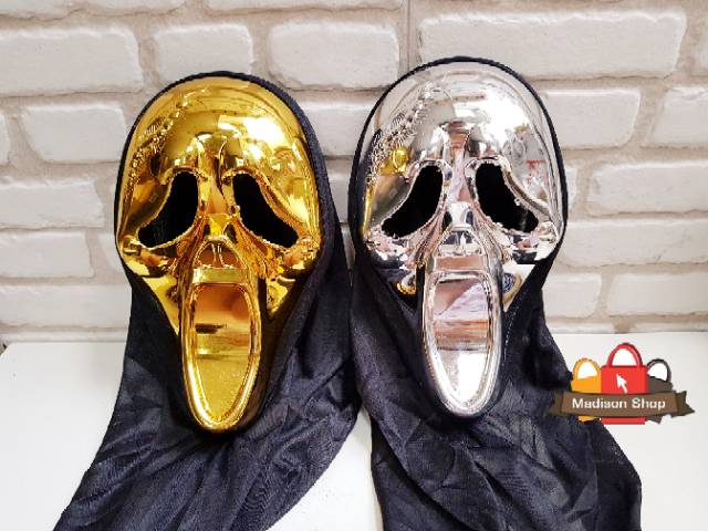 TOPENG MIRROR HALLOWEEN SCARY MASK TOPENG HANTU SCREAM MURAH AKSESORIES PESTA KOSTUM HANTU GROSIR